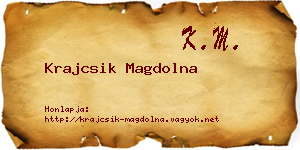 Krajcsik Magdolna névjegykártya